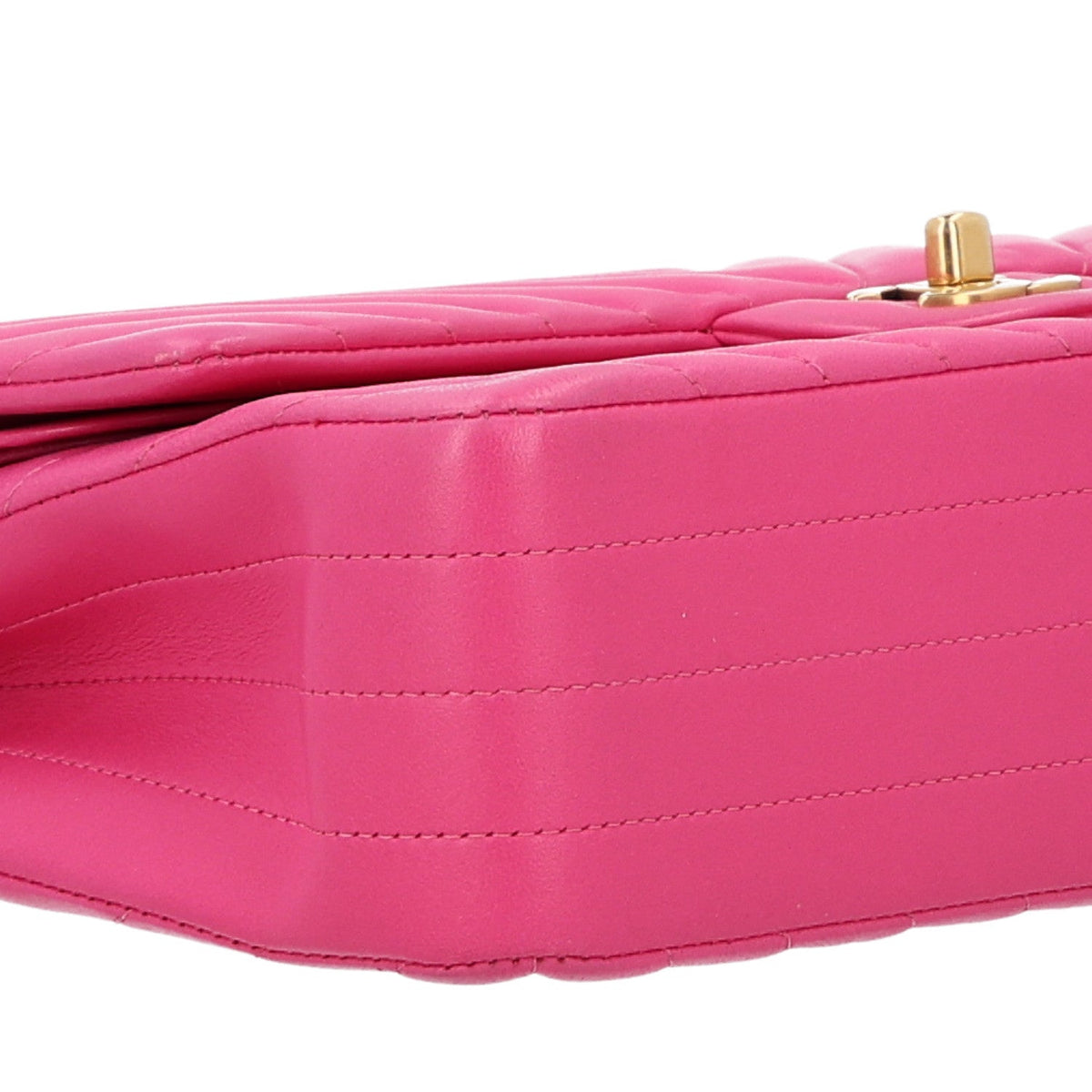 Lambskin Chevron Quilted Medium Double Flap Dark Pink wholesalehk.shop