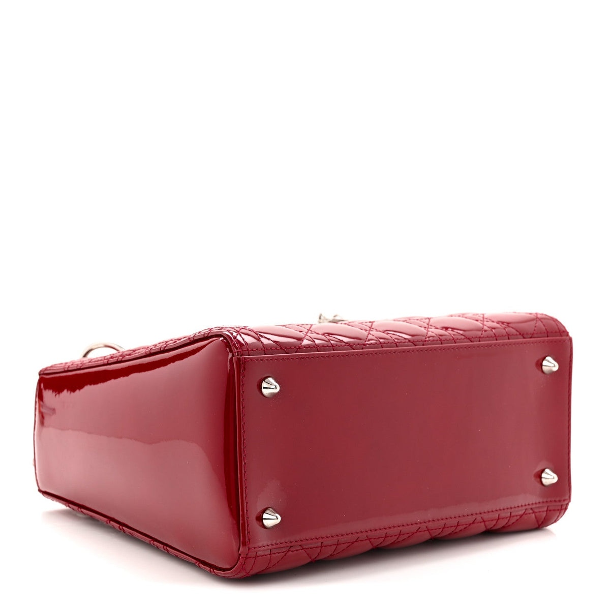 Patent Cannage Medium Lady Dior Red wholesalehk.shop