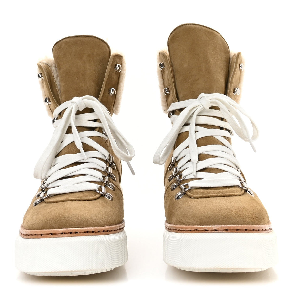 Chevre Velours Woolskin Womens Flocon Ankle Boots 39.5 Beige Gobi Ecru wholesalehk.shop