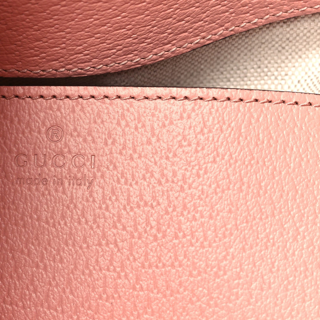 GG Supreme Monogram Textured Dollar Calfskin Web Small Ophidia Bucket Shoulder Bag Rose Pink wholesalehk.shop