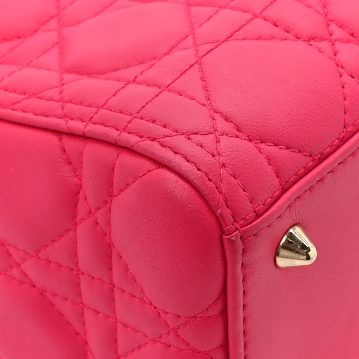 Lambskin Cannage Medium Lady Dior Fuchsia wholesalehk.shop