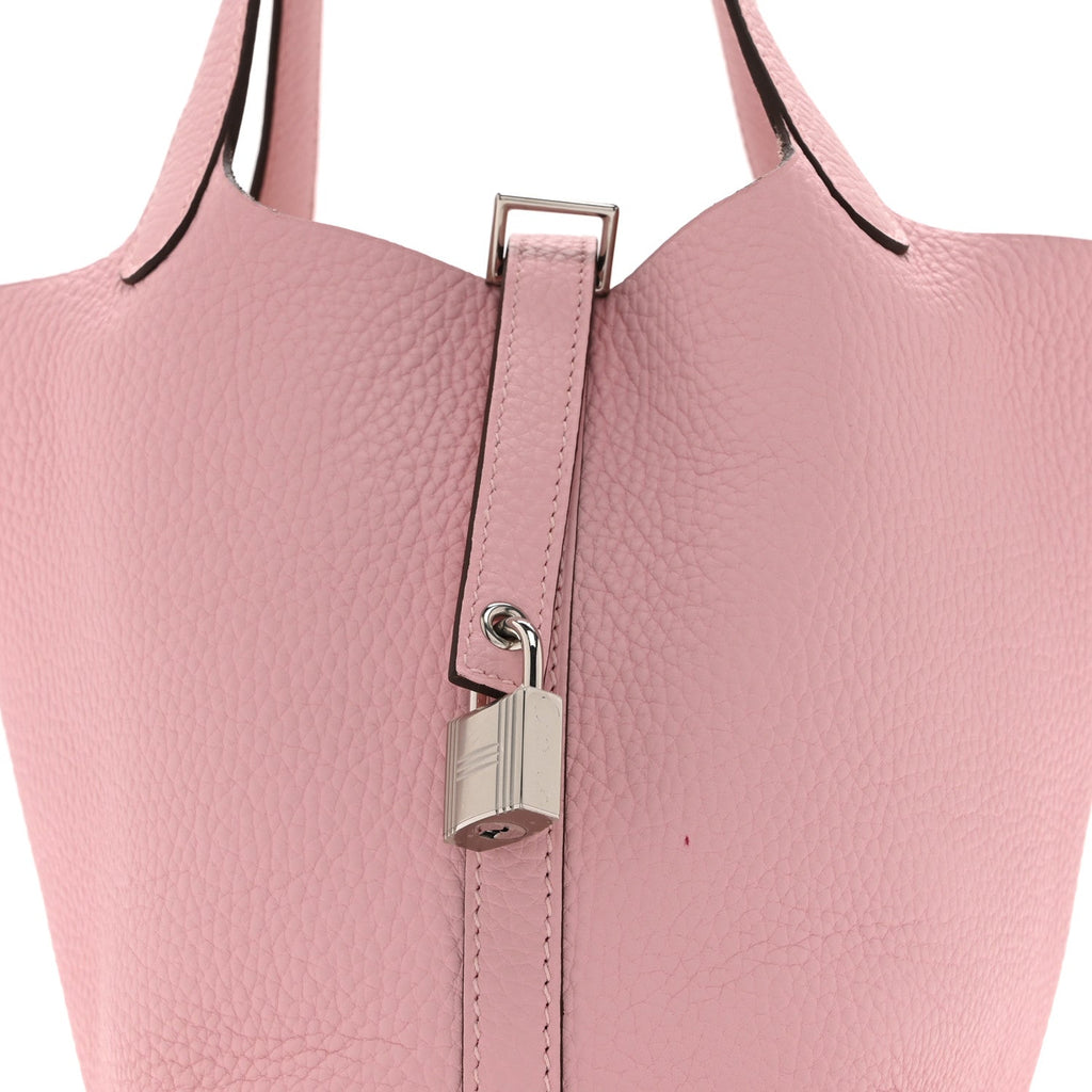 Taurillon Clemence Picotin Lock 18 PM Rose Sakura £¨ Direct shipment via from wholesalehk.shop