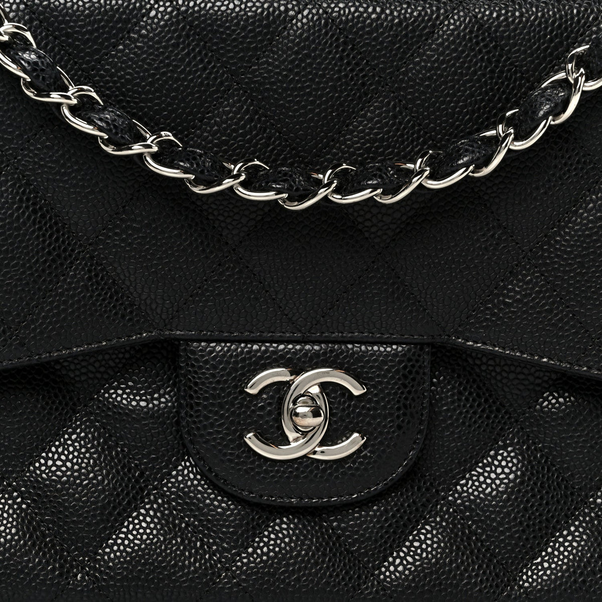 Caviar Quilted Jumbo Double Flap Black wholesalehk.shop