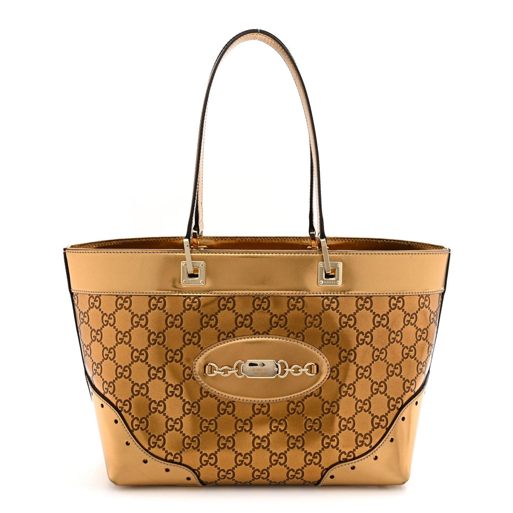 Metallic Guccissima Large Punch Tote Bronze £¨ Direct shipment via from wholesalehk.shop