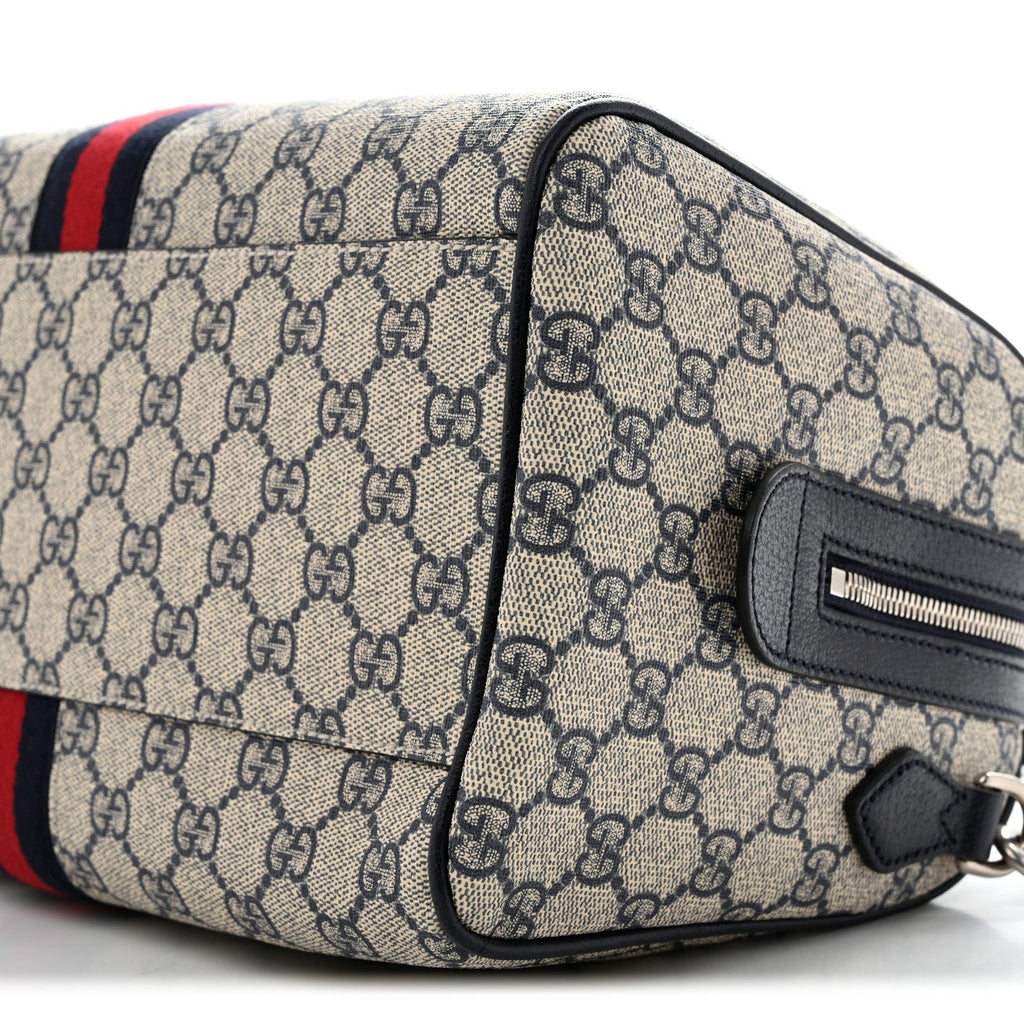 GG Supreme Monogram Web Medium Ophidia Top Handle Bag Beige Blue wholesalehk.shop