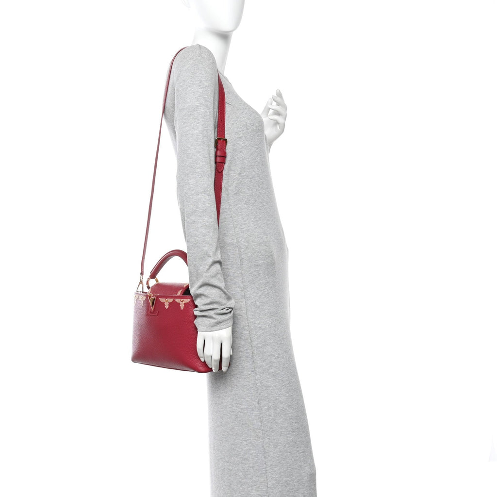 Taurillon Embellished Flower Capucines BB Dark Pink £¨ Direct shipment via from wholesalehk.shop