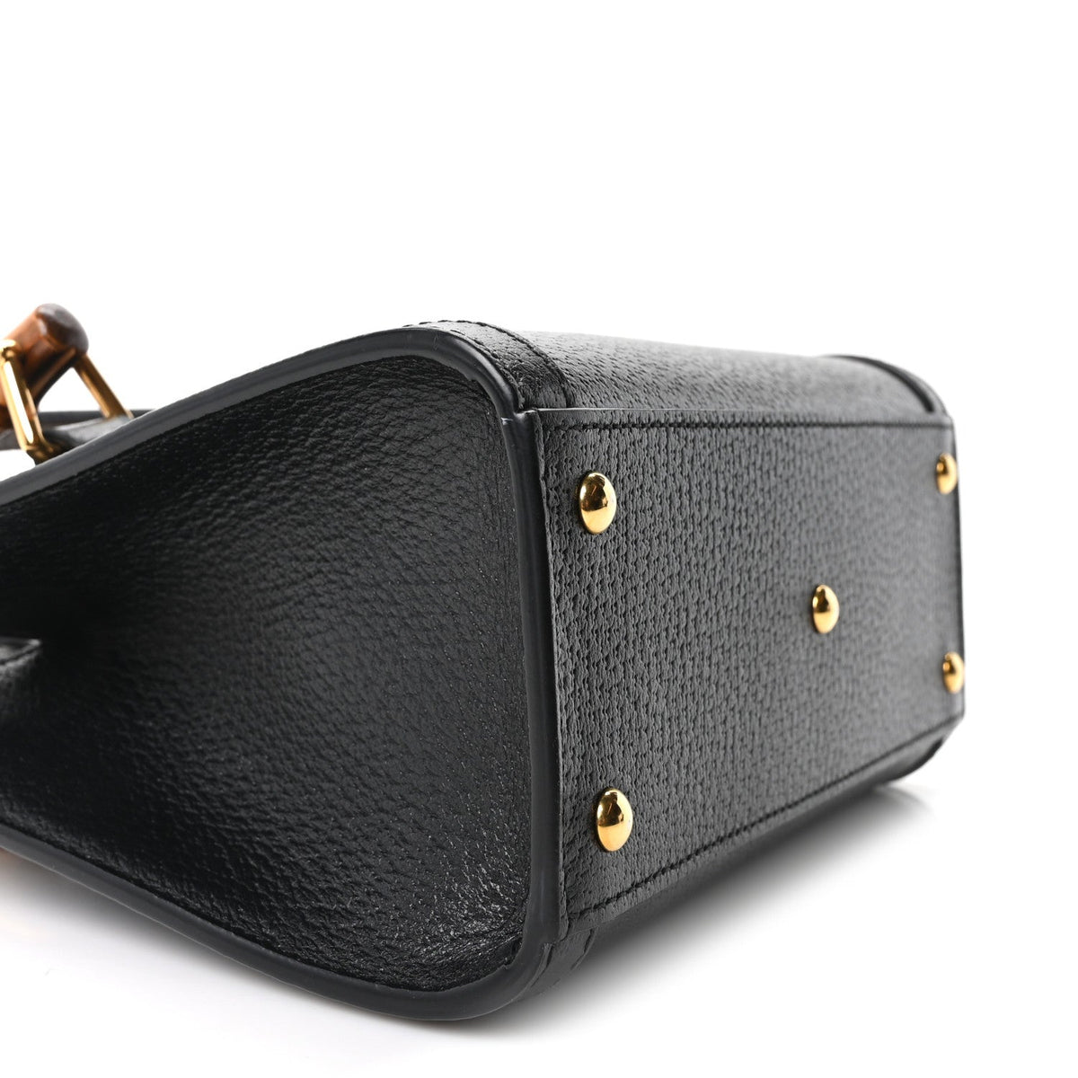 Textured Dollar Calfskin Web Mini Diana Tote Bag Black Dusty Grey wholesalehk.shop