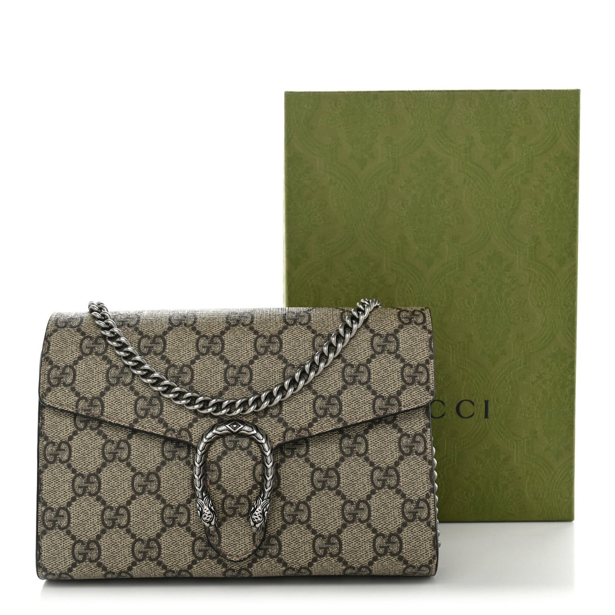 GG Supreme Monogram Mini Dionysus Chain Wallet Beige Taupe wholesalehk.shop