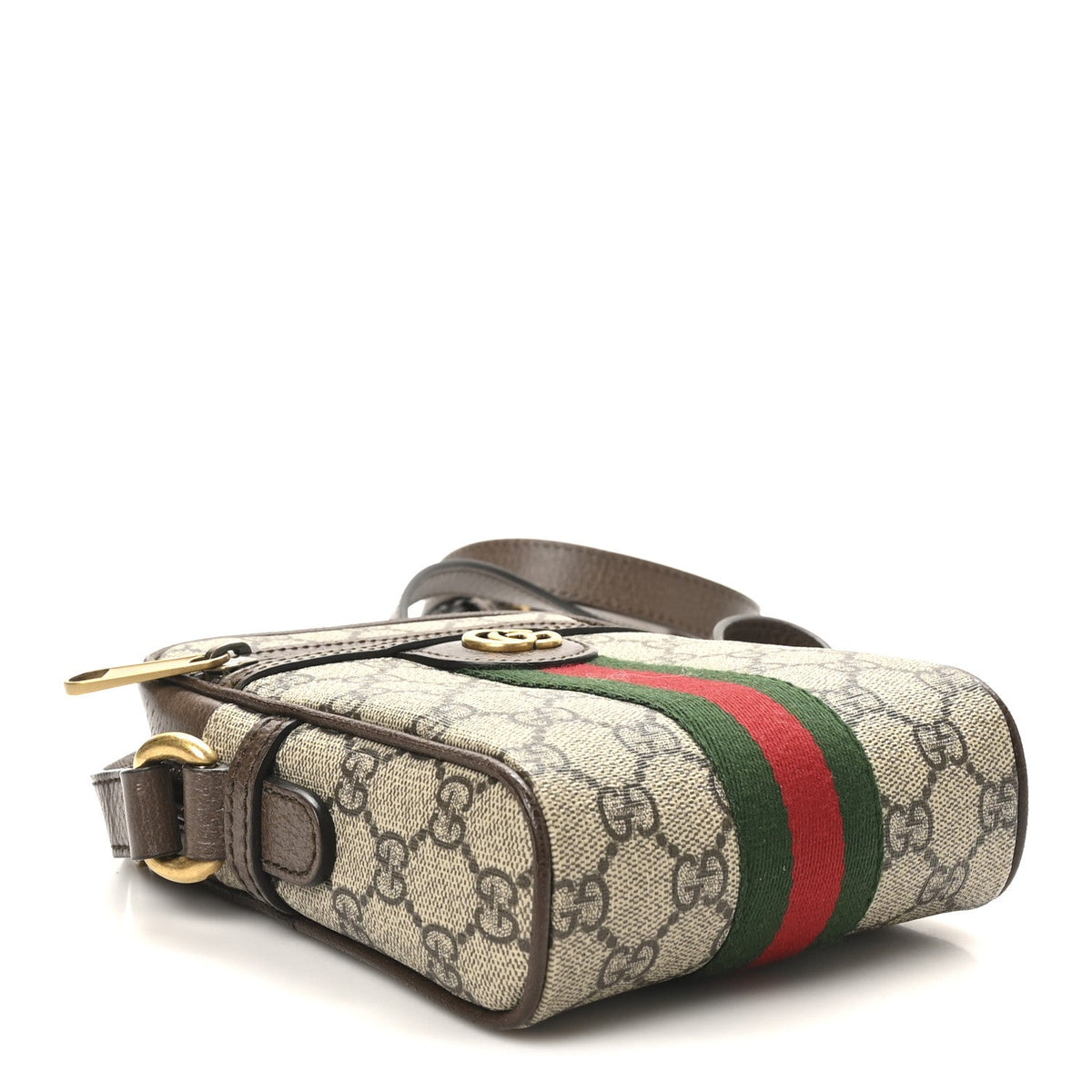 GG Supreme Monogram Web Mini Ophidia Messenger Brown wholesalehk.shop