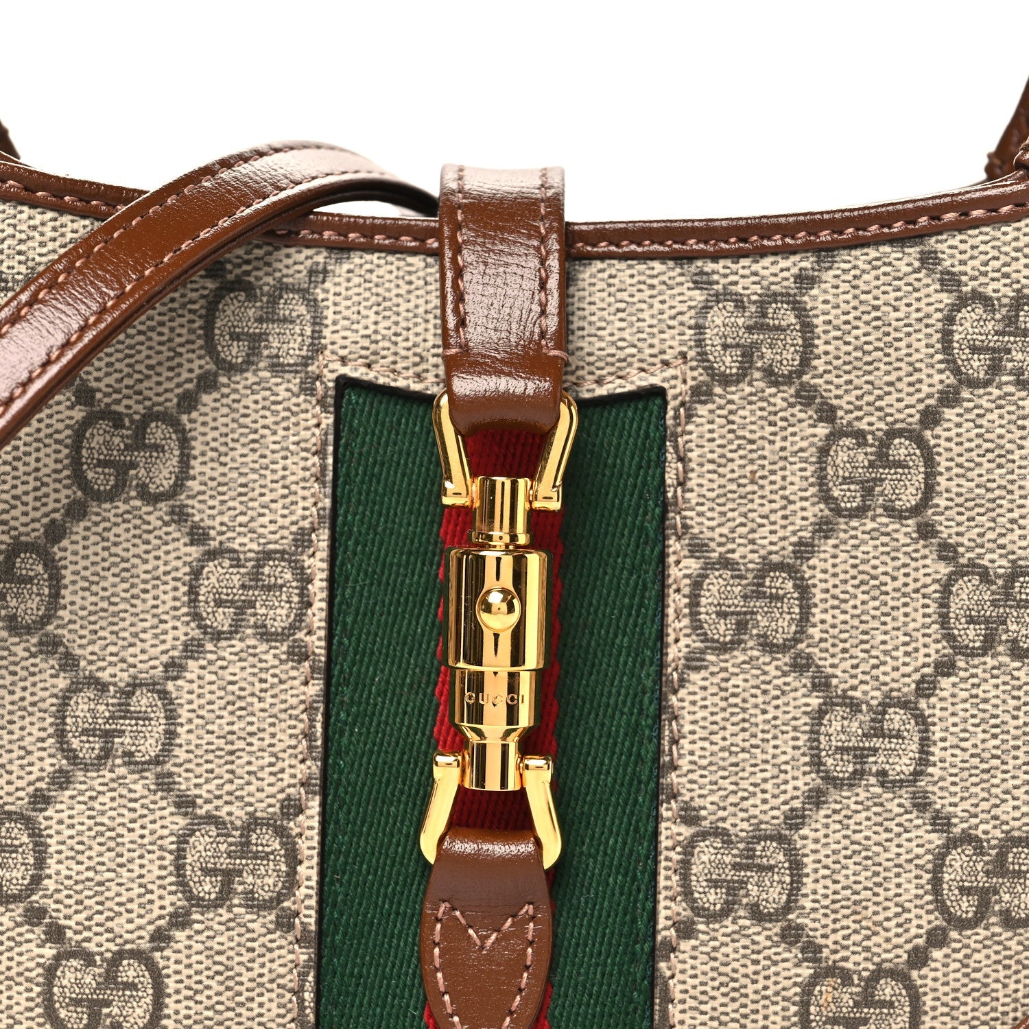 GG Supreme Monogram Azalea Calfskin Web Mini Jackie 1961 Hobo Beige Ebony Brown Sugar £¨ Direct shipment via from wholesalehk.shop