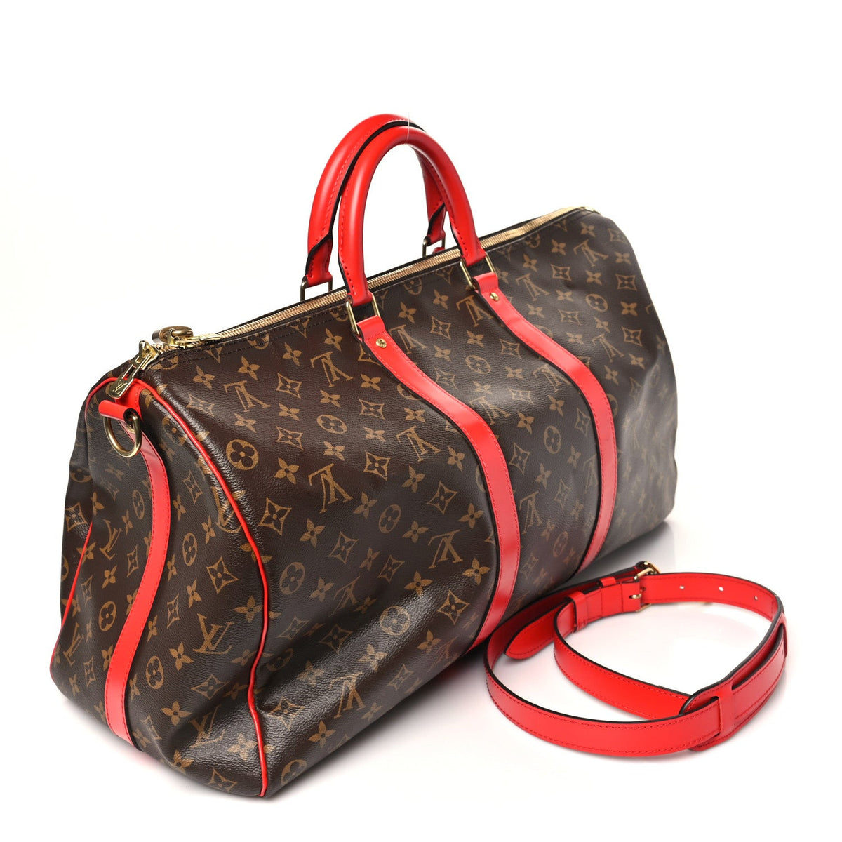 Calfskin Monogram Keepall Bandouliere 50 Coquelicot wholesalehk.shop