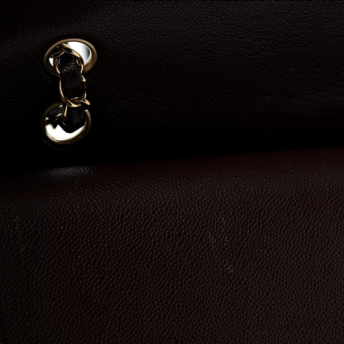 Caviar Quilted Medium Double Flap Dark Brown wholesalehk.shop
