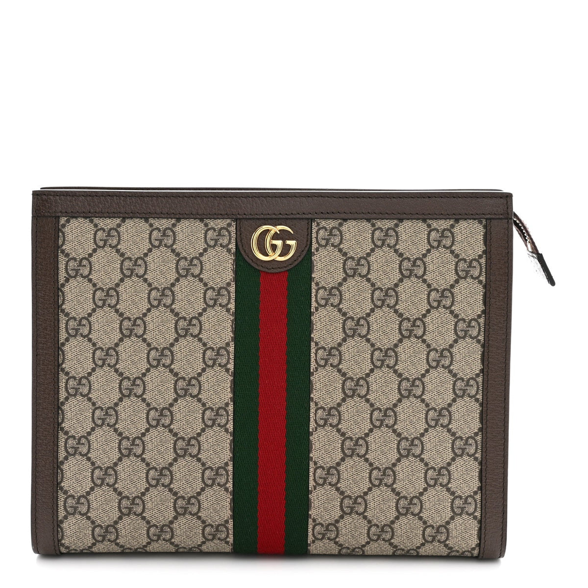 GG Supreme Monogram Web Ophidia Pouch Brown wholesalehk.shop