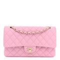 Caviar Quilted Medium Double Flap Light Pink wholesalehk.shop