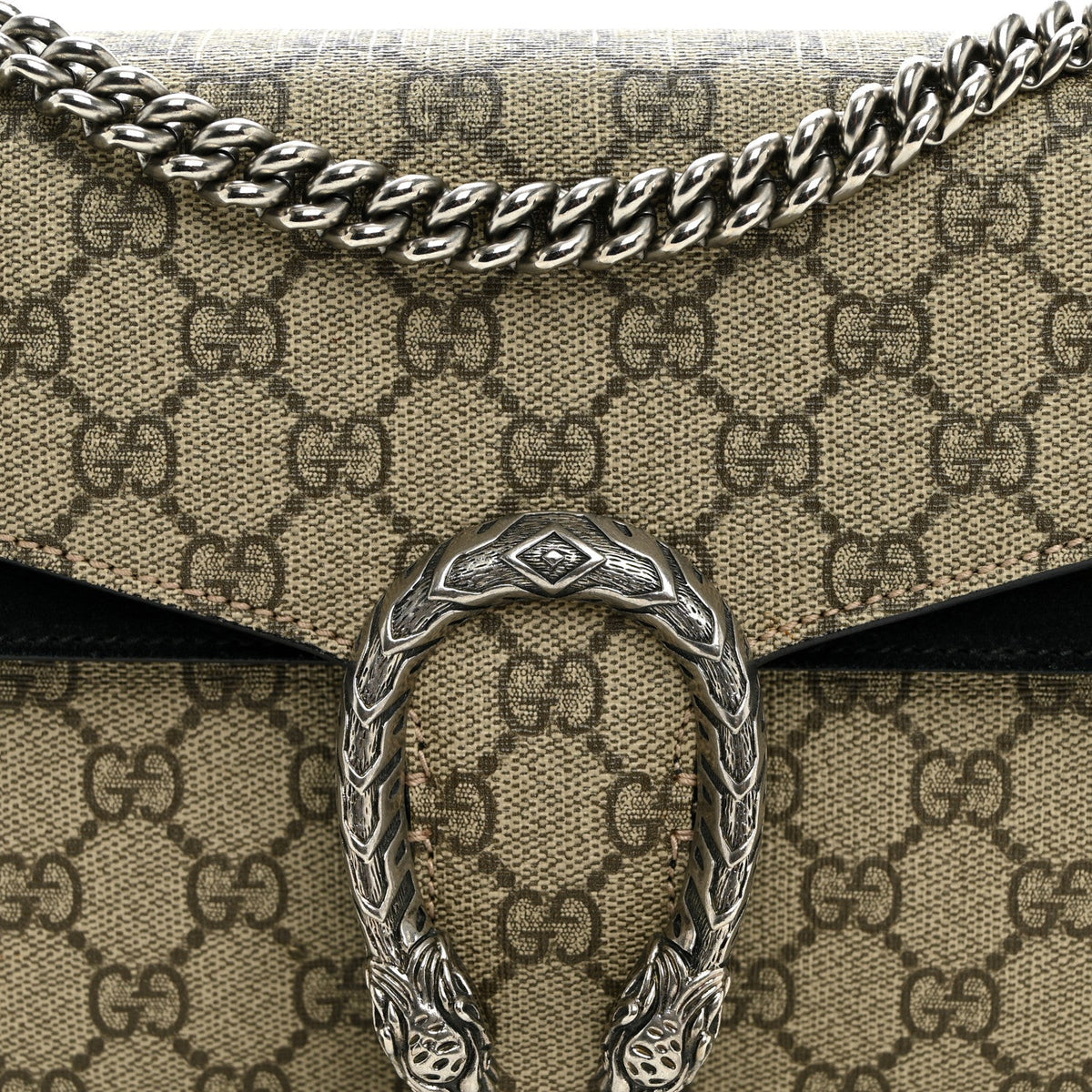 GG Supreme Monogram Small Dionysus Shoulder Bag Black wholesalehk.shop