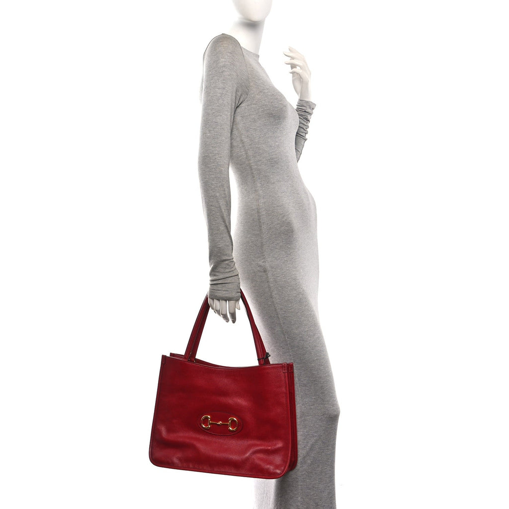New Sakai Calfskin Lux Horsebit 1955 Tote Bag New Cherry Red wholesalehk.shop