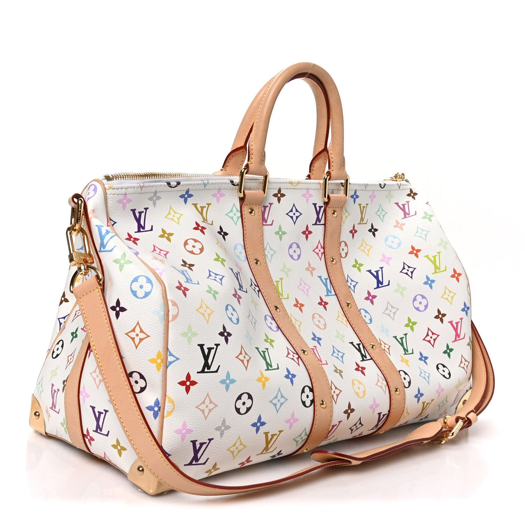LV X TM Monogram Multicolor Keepall Bandouliere 45 White wholesalehk.shop