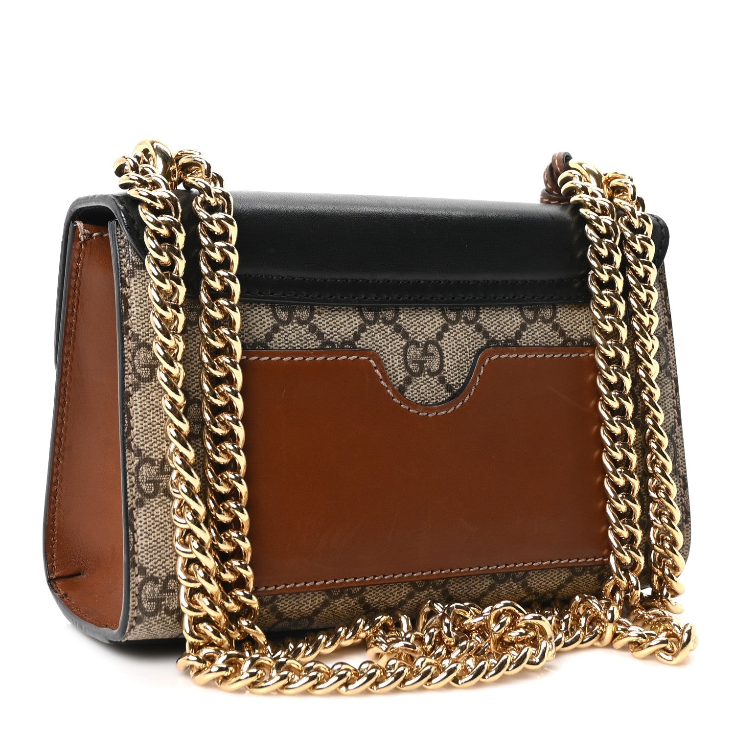 GG Supreme Monogram Calfskin Small Padlock Shoulder Bag Beige Black Cuir £¨ Direct shipment via from wholesalehk.shop