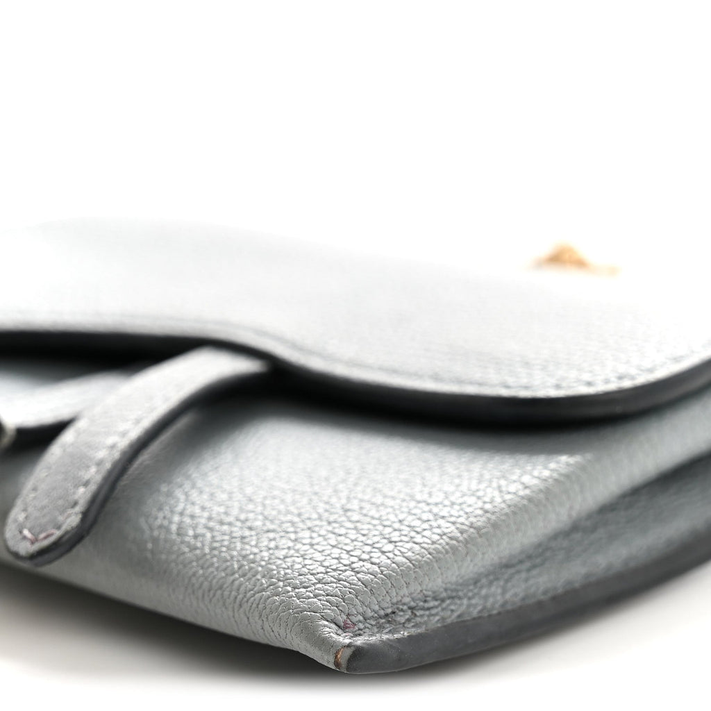 Goatskin Nano Saddle Chain Pouch Blue wholesalehk.shop