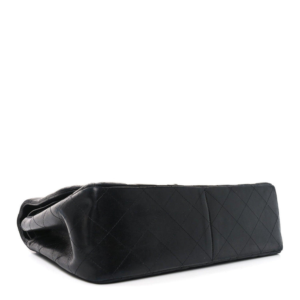Lambskin Quilted Jumbo Double Flap So Black wholesalehk.shop