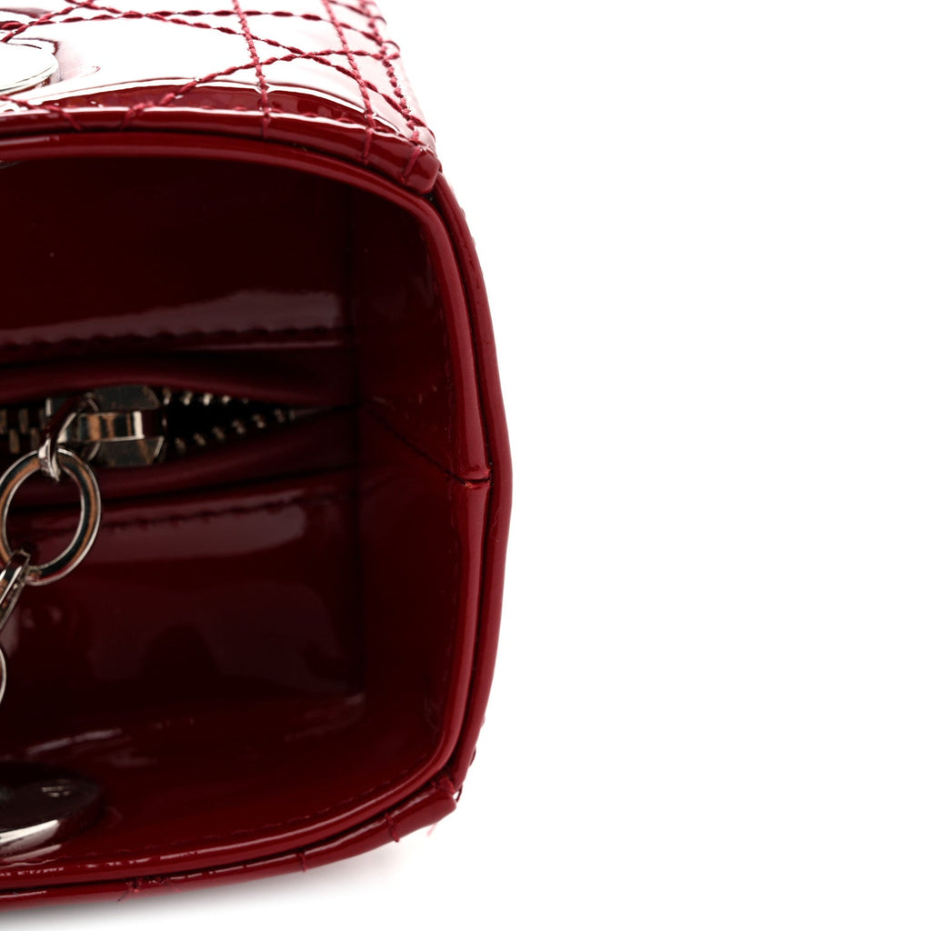 Patent Cannage Medium Lady Dior Red wholesalehk.shop