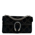 Velvet Skipper Crystal GG Monogram Small Dionysus Shoulder Bag Blue Beige Black wholesalehk.shop