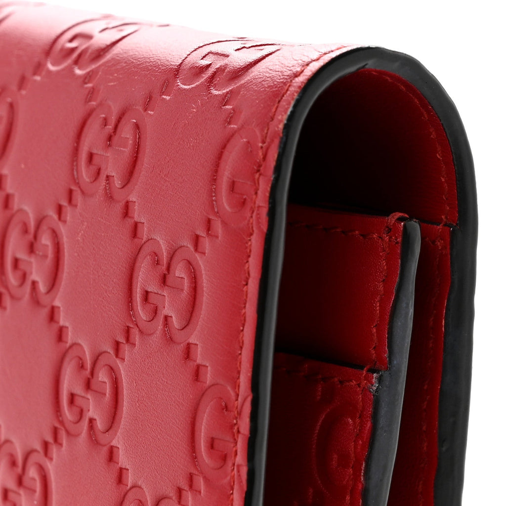 Guccissima Signature Bowy Chain Wallet Hibiscus Red £¨ Direct shipment via from wholesalehk.shop
