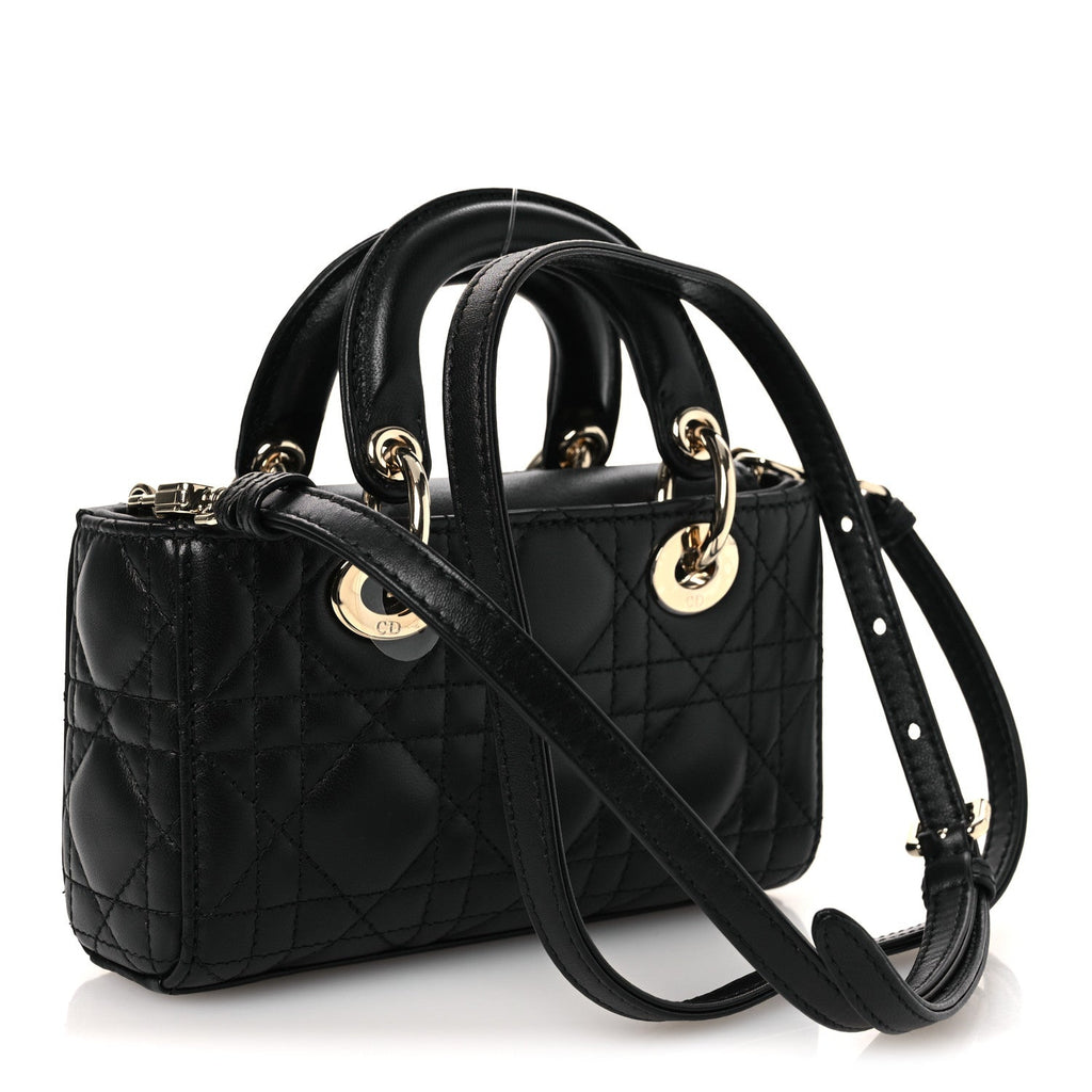 Lambskin Cannage Micro Lady D-Joy Black wholesalehk.shop