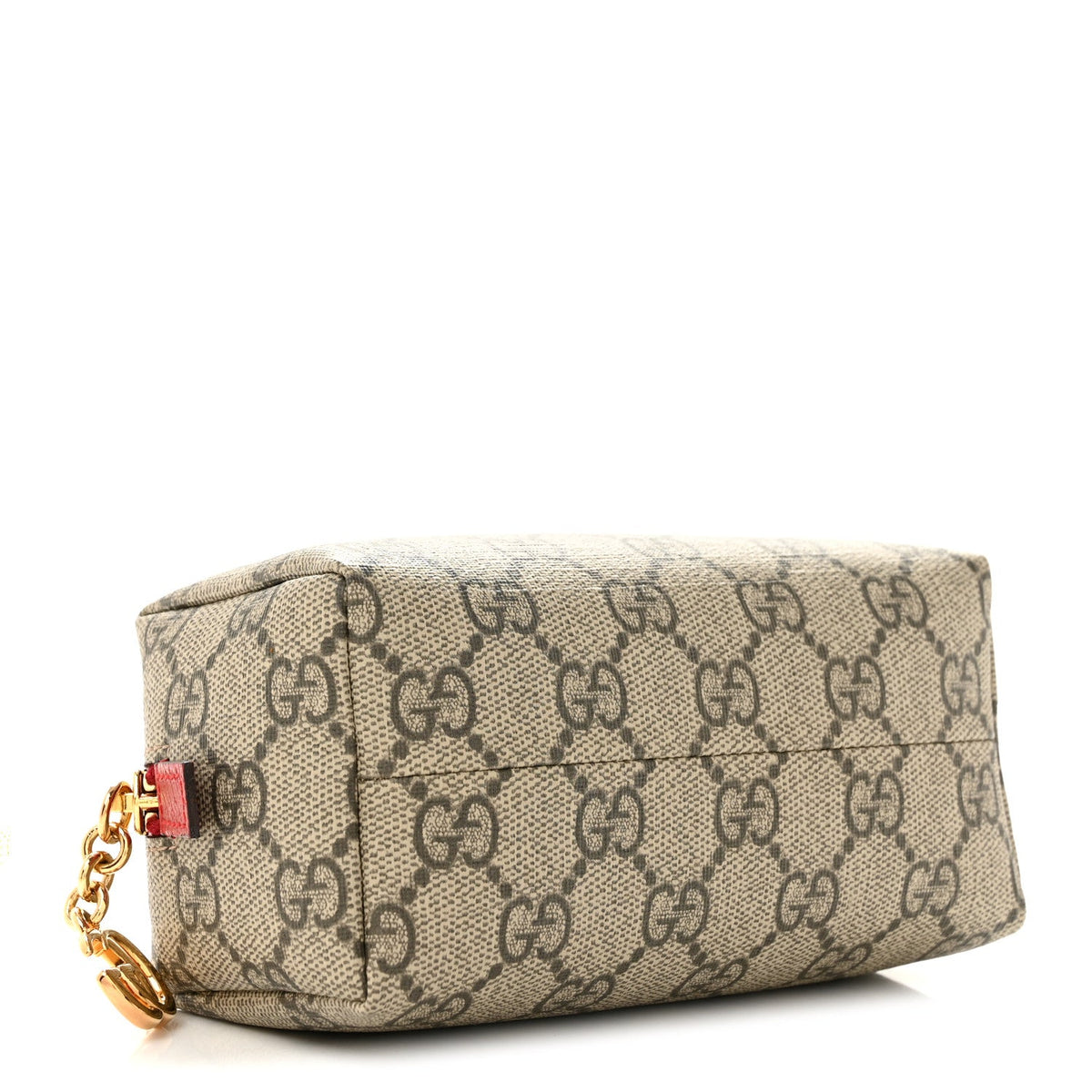 Soft GG Supreme Monogram Calfskin Small Ophidia Cosmetic Case Beige Ebony Hibiscus Red wholesalehk.shop