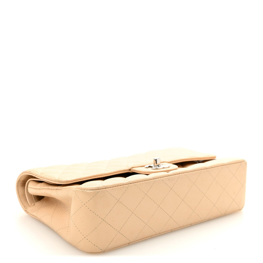 Caviar Quilted Medium Double Flap Beige Clair wholesalehk.shop
