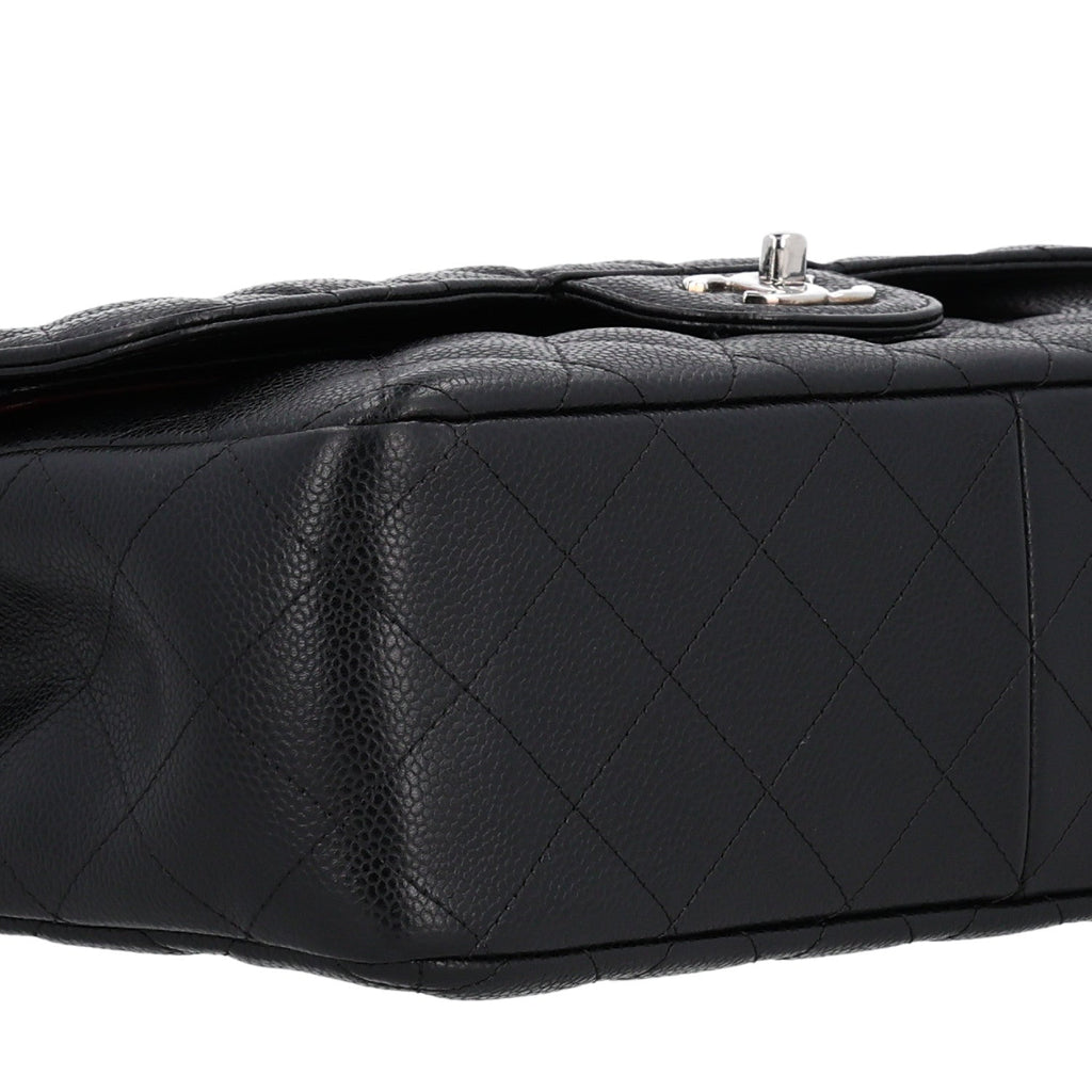 Caviar Quilted Jumbo Double Flap Black wholesalehk.shop