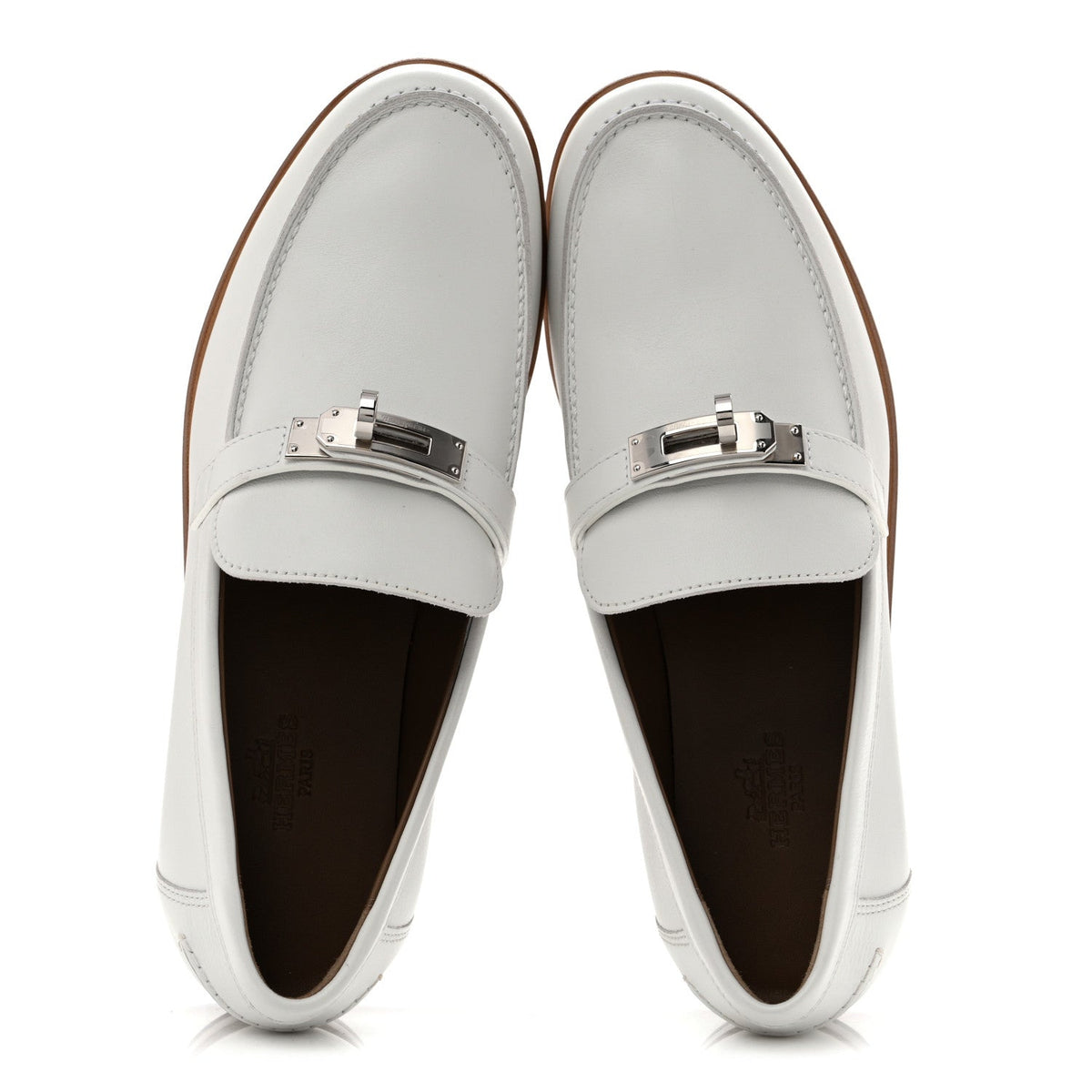 Calfskin Womens Destin Loafers 36 White wholesalehk.shop