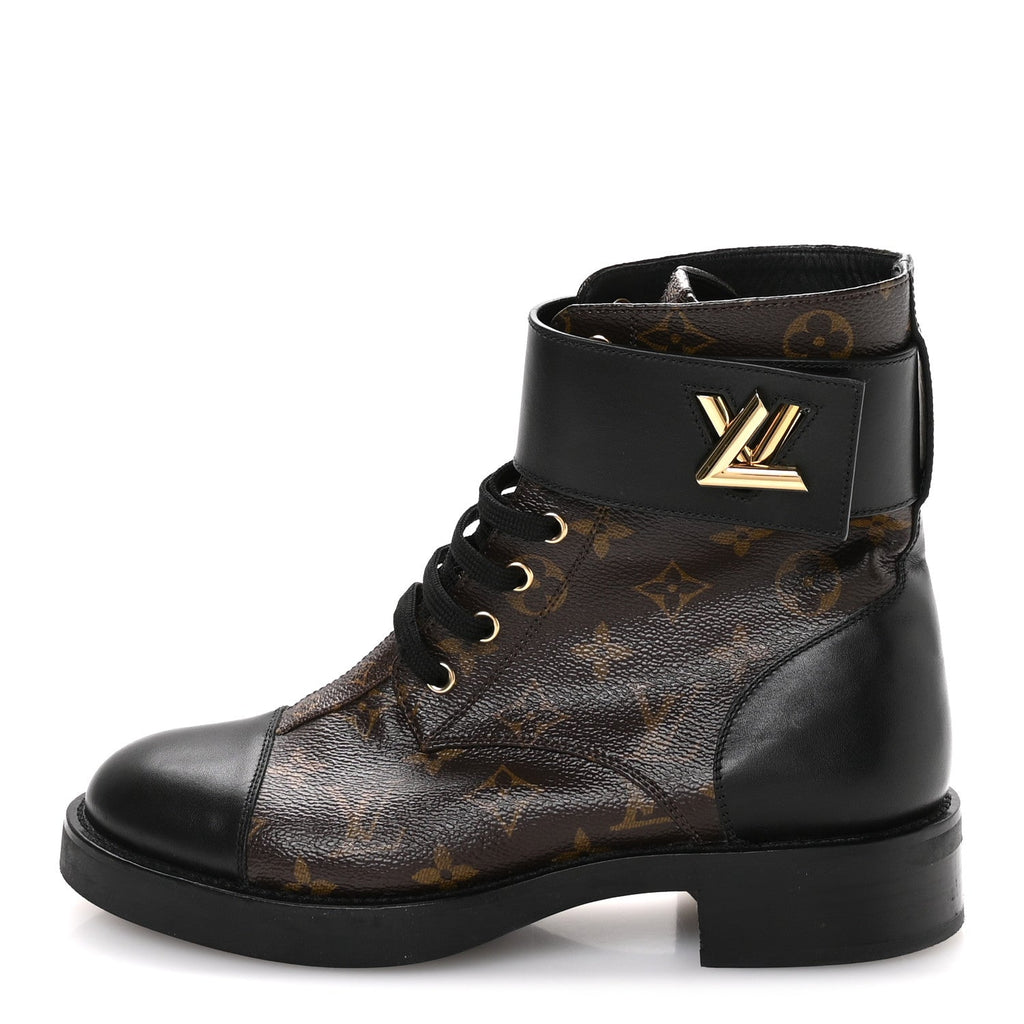 Calfskin Monogram Wonderland Flat Ranger Boots 39 Black £¨ Direct shipment via from wholesalehk.shop