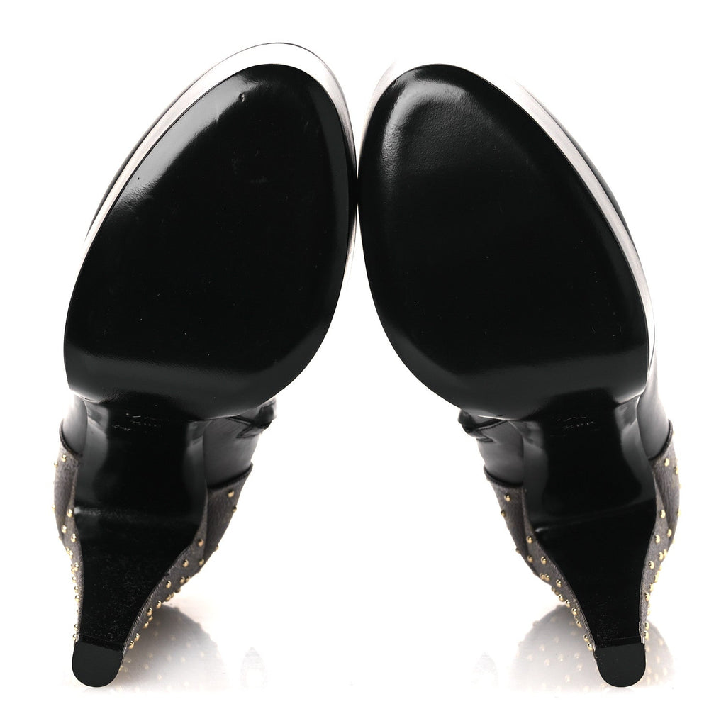 Soft Calfskin Monogram Afterglow Platform Ankle Boots 38.5 Black £¨ Direct shipment via from wholesalehk.shop