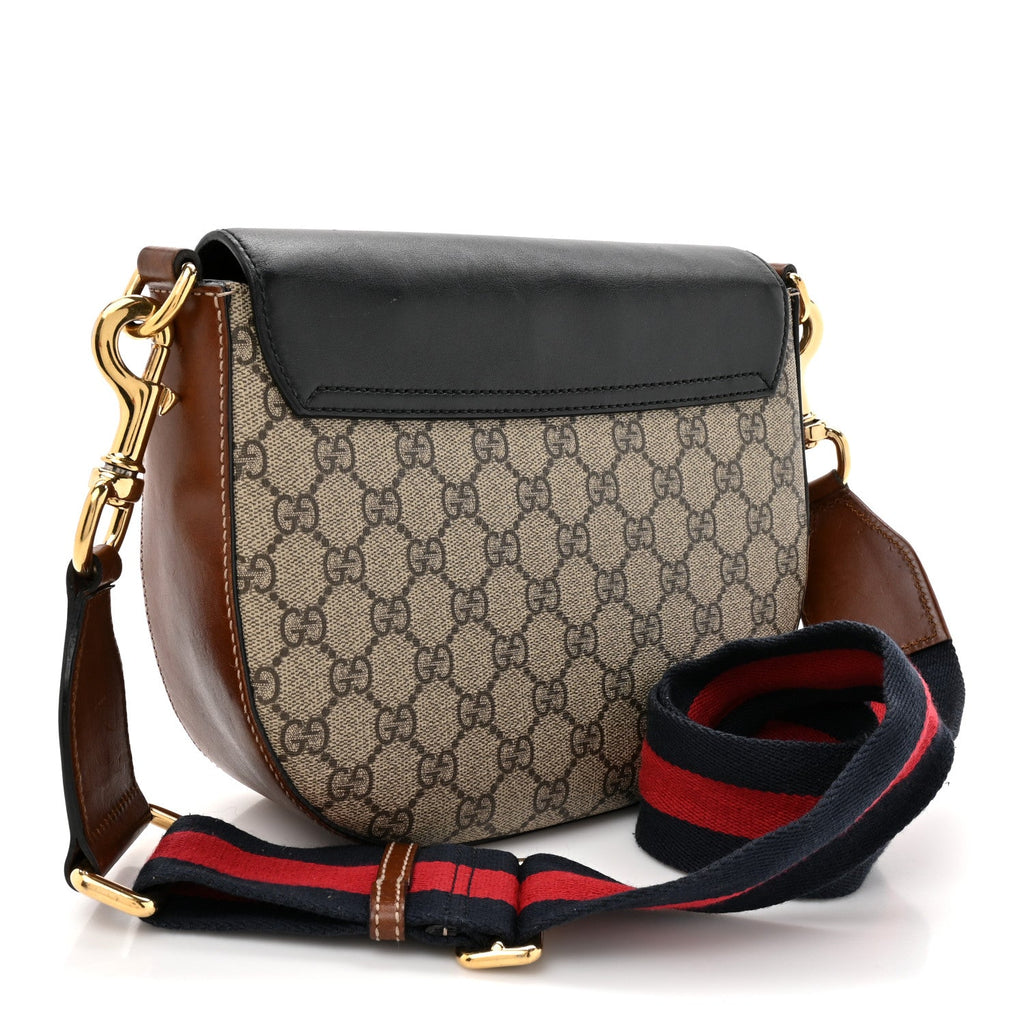 GG Supreme Monogram Web Medium Padlock Messenger Shoulder Bag Black £¨ Direct shipment via from wholesalehk.shop