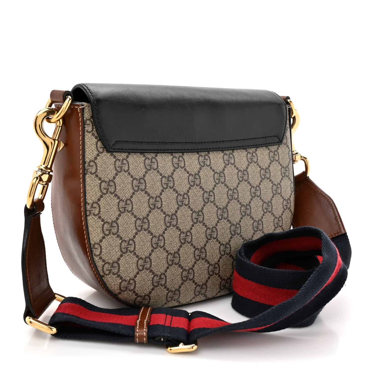 GG Supreme Monogram Web Medium Padlock Messenger Shoulder Bag Black £¨ Direct shipment via from wholesalehk.shop