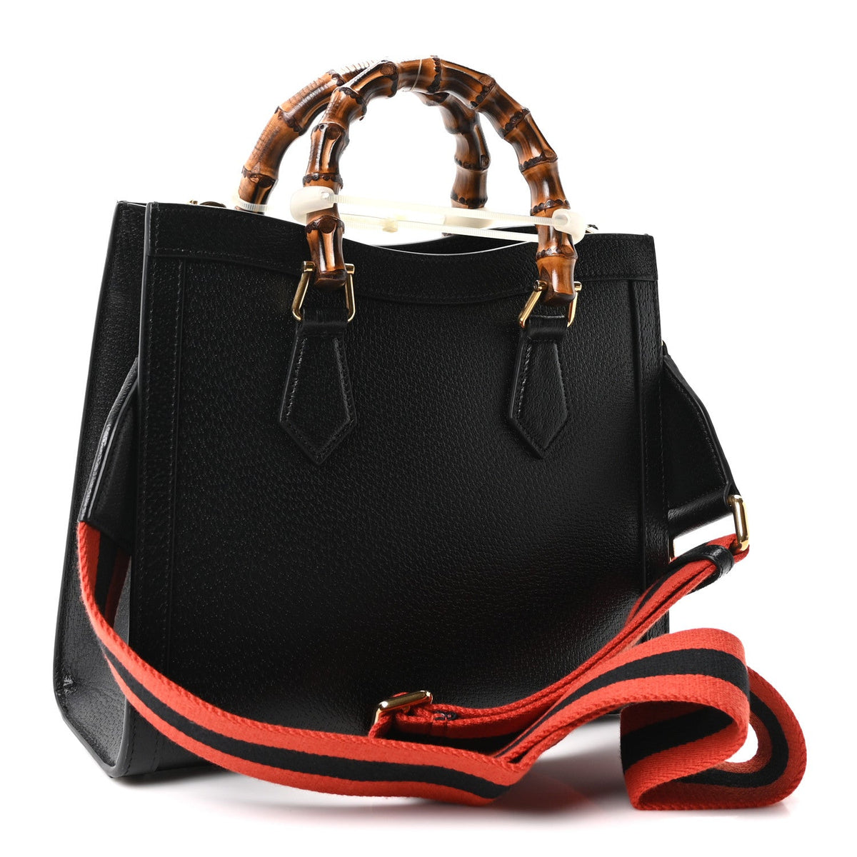 Textured Dollar Calfskin Web Small Diana Tote Bag Black Dusty Grey wholesalehk.shop
