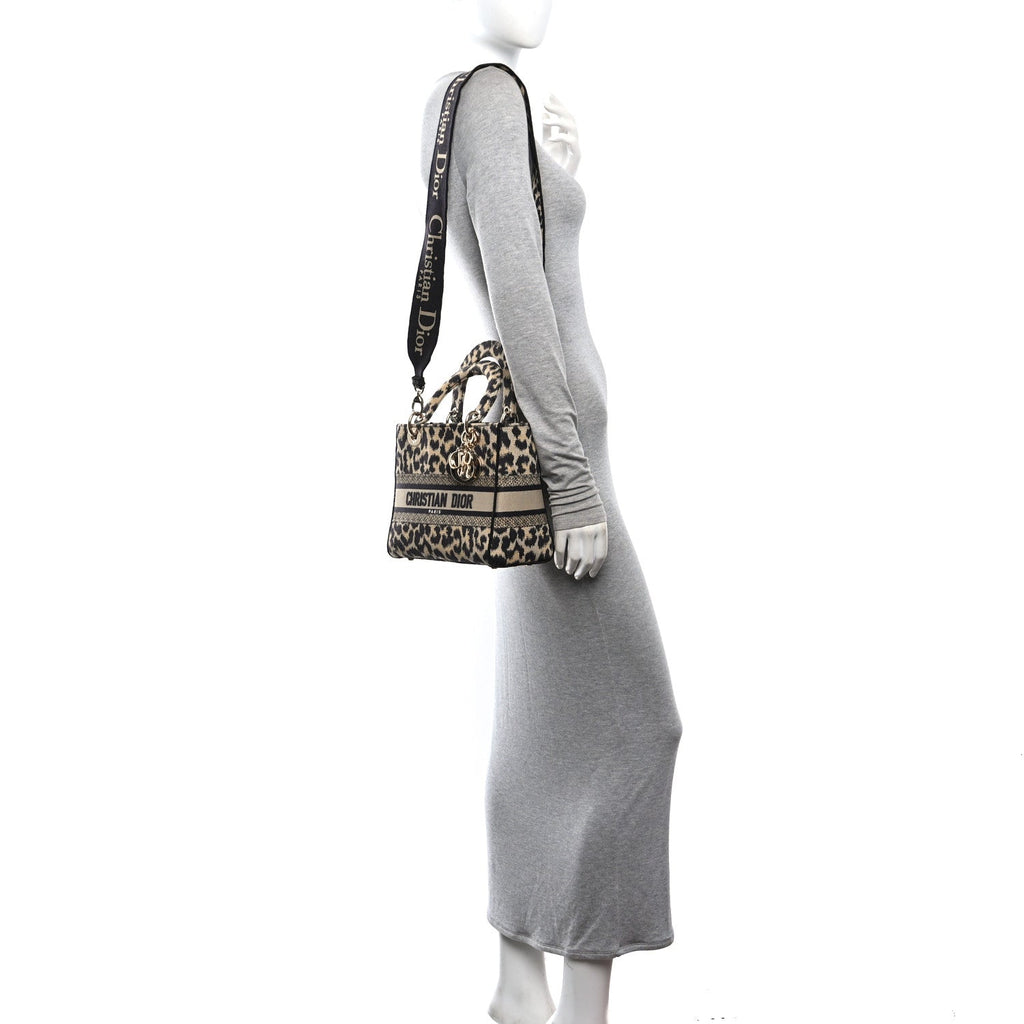 Canvas Medium Mizza Embroidered Lady D-Lite Beige Multicolor wholesalehk.shop