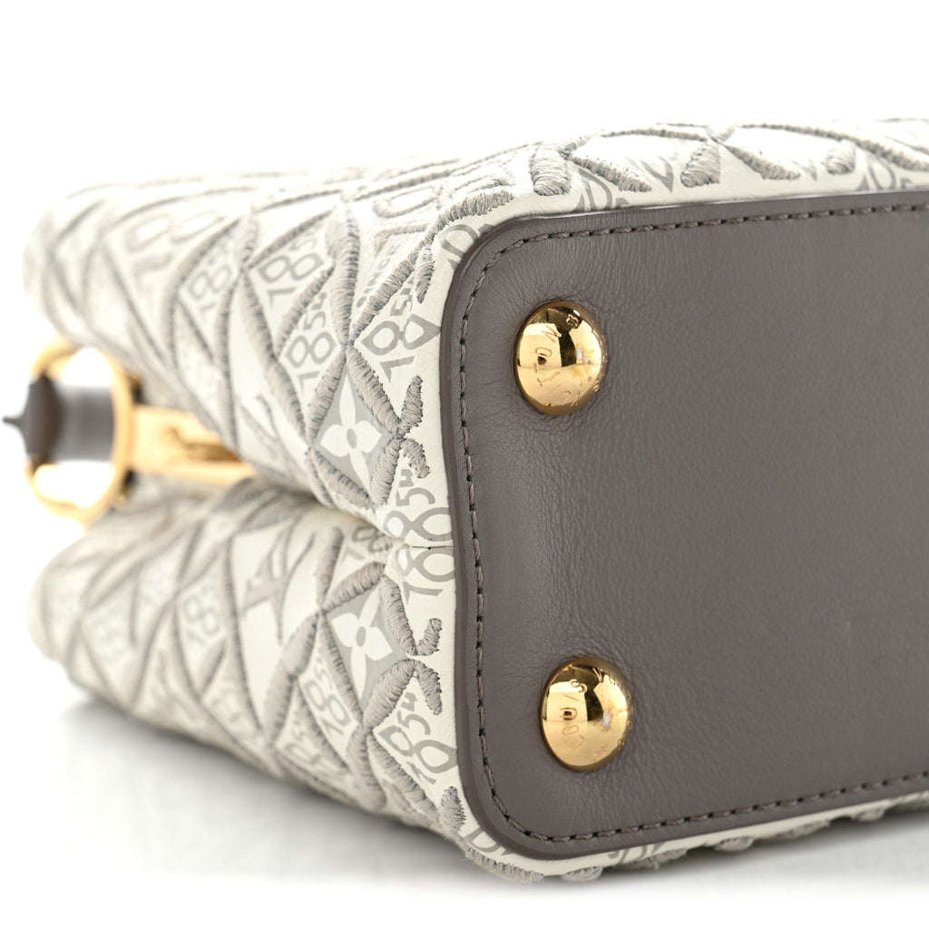 Calfskin Since 1854 Embroidered Capucines BB Ecru Taupe £¨ Direct shipment via from wholesalehk.shop