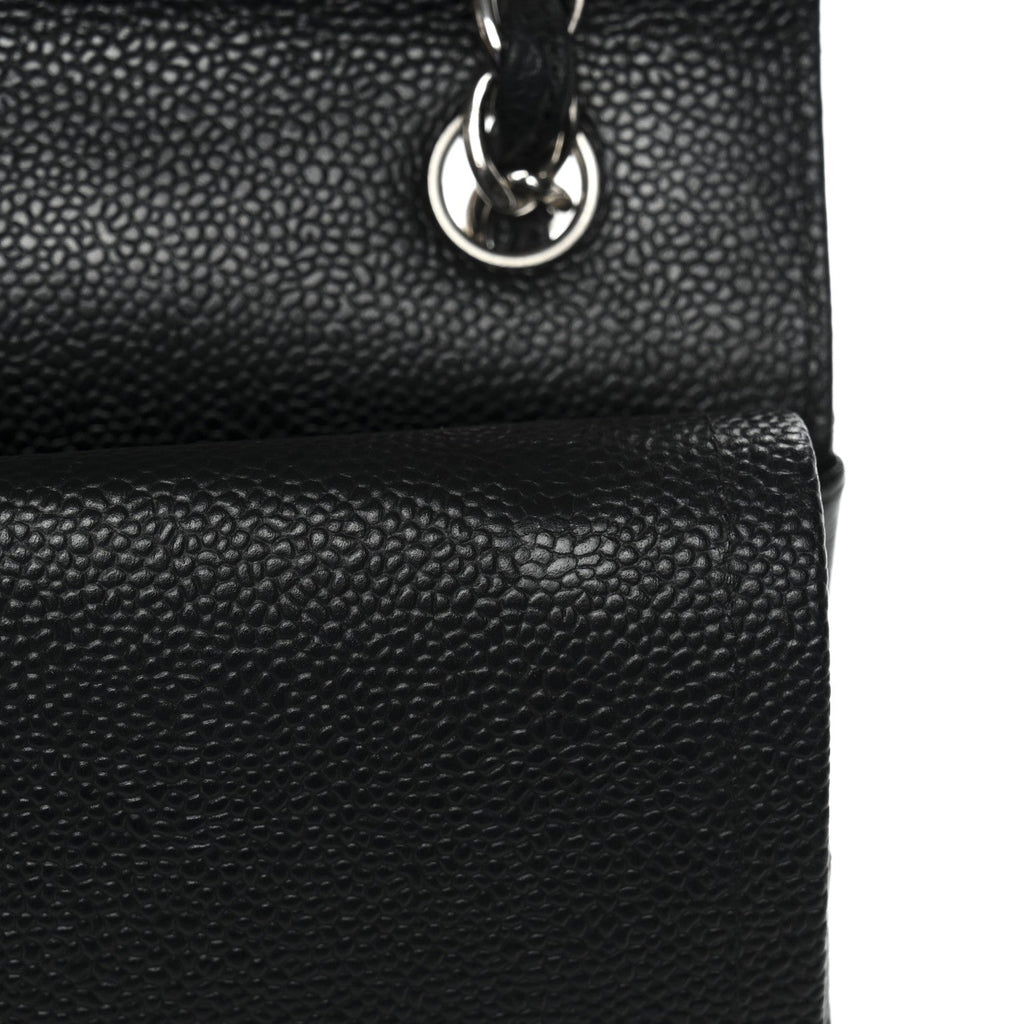 Caviar Quilted Jumbo Double Flap Black wholesalehk.shop