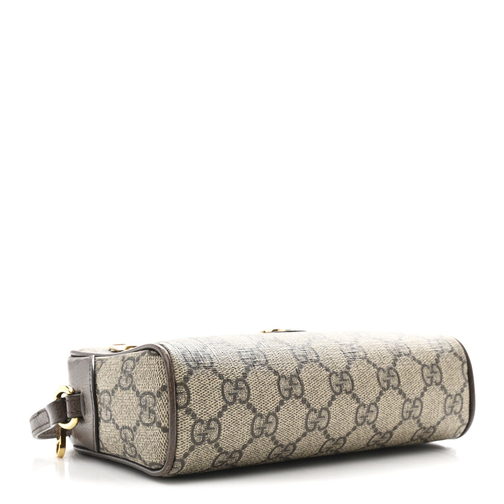 GG Supreme Monogram Textured Calfskin Super Mini Ophidia Shoulder Bag Beige Ebony New Acero wholesalehk.shop