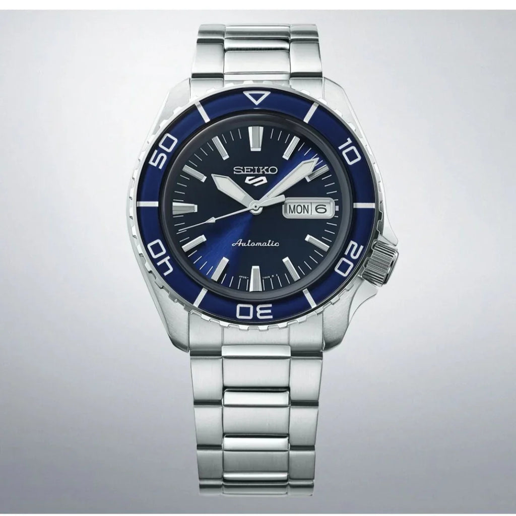 Seiko 5 Sports Automatic Blue Dial Silver Steel Strap Watch for Men - SRPK97K1 wholesalehk.shop
