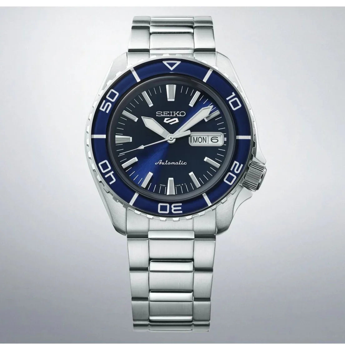 Seiko 5 Sports Automatic Blue Dial Silver Steel Strap Watch for Men - SRPK97K1 wholesalehk.shop