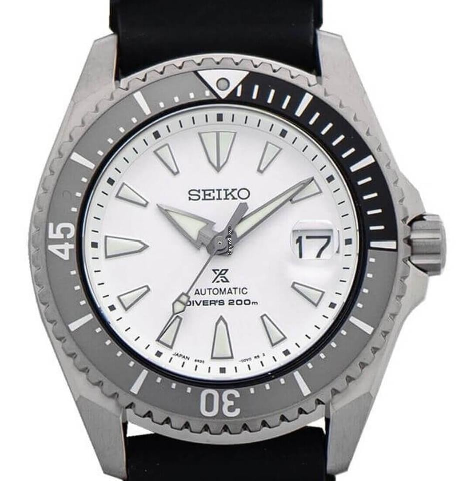 Seiko Shogun Prospex Titanium Divers Automatic White Dial Black Rubber Strap Watch For Men - SPB191J1 wholesalehk.shop