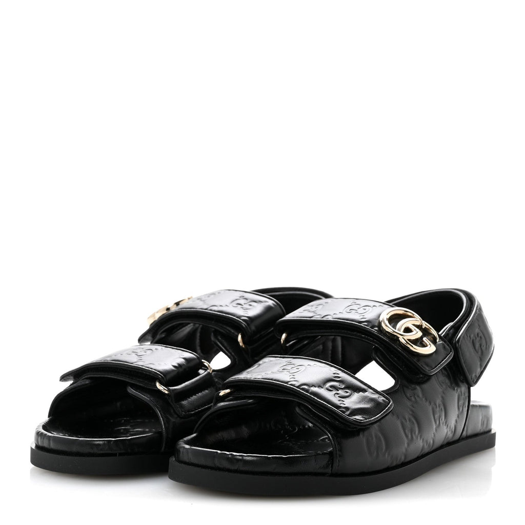 Guccissima GG Embossed Womens Sandals 36.5 Black £¨ Direct shipment via from wholesalehk.shop