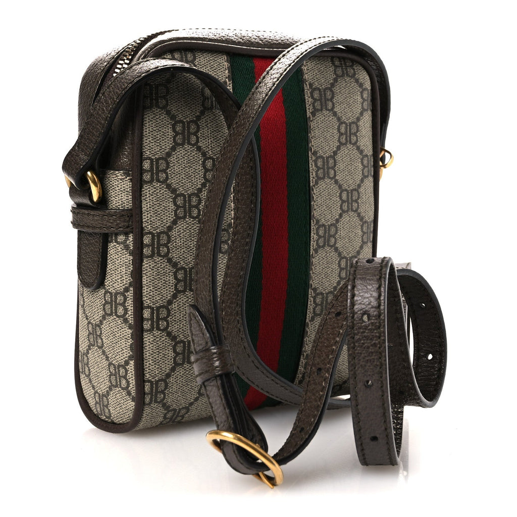 X BALENCIAGA BB Supreme Monogram Web Mini Ophidia Messenger Beige New Acero wholesalehk.shop