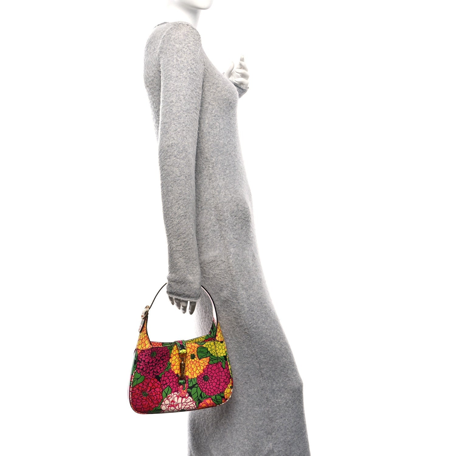 X KEN SCOTT Textured Calfskin Pomponica Print Small Jackie 1961 Hobo Multicolor Fuxia Pompon £¨ Direct shipment via from wholesalehk.shop
