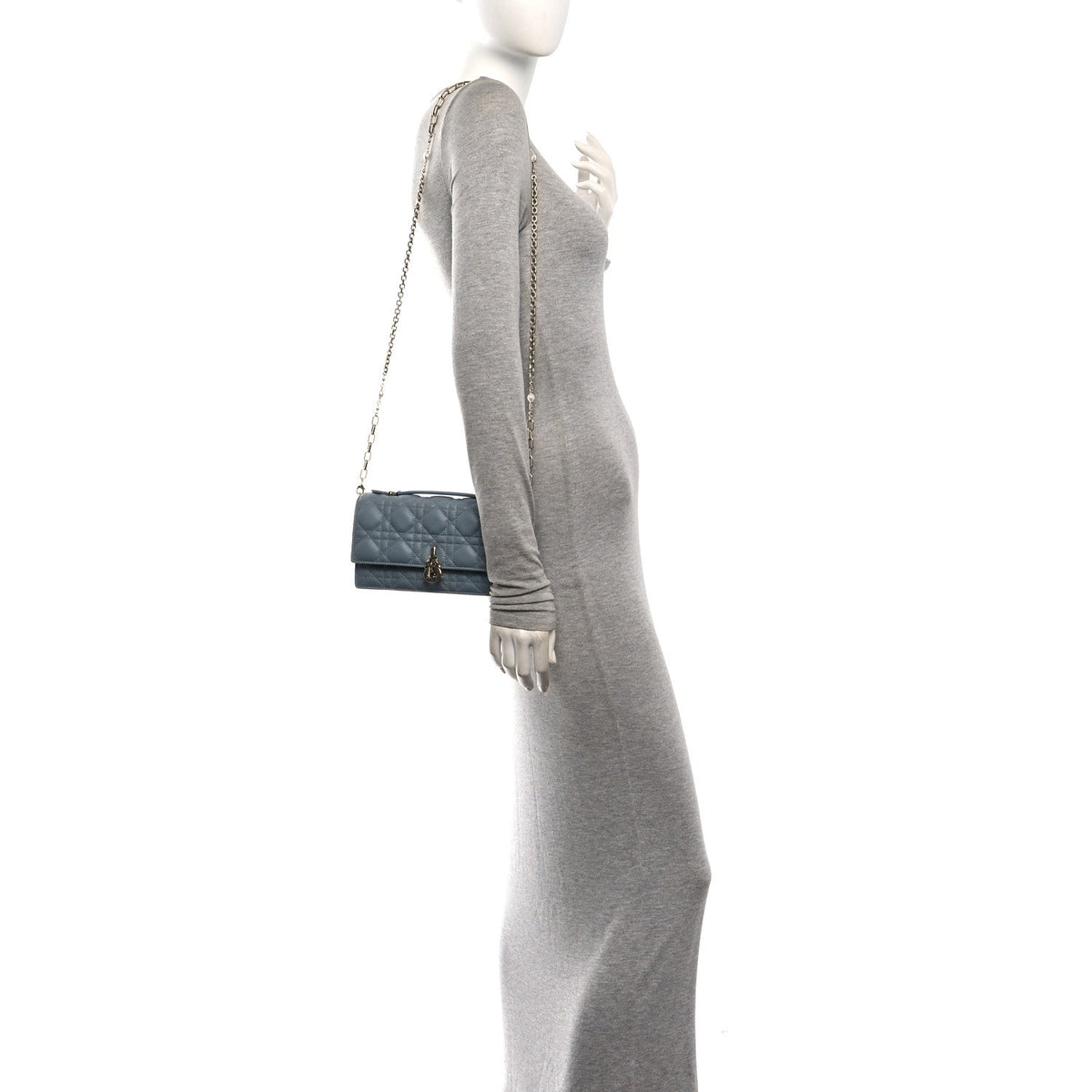 Lambskin Cannage Mini My Dior Top Handle Clutch Cloud Blue wholesalehk.shop