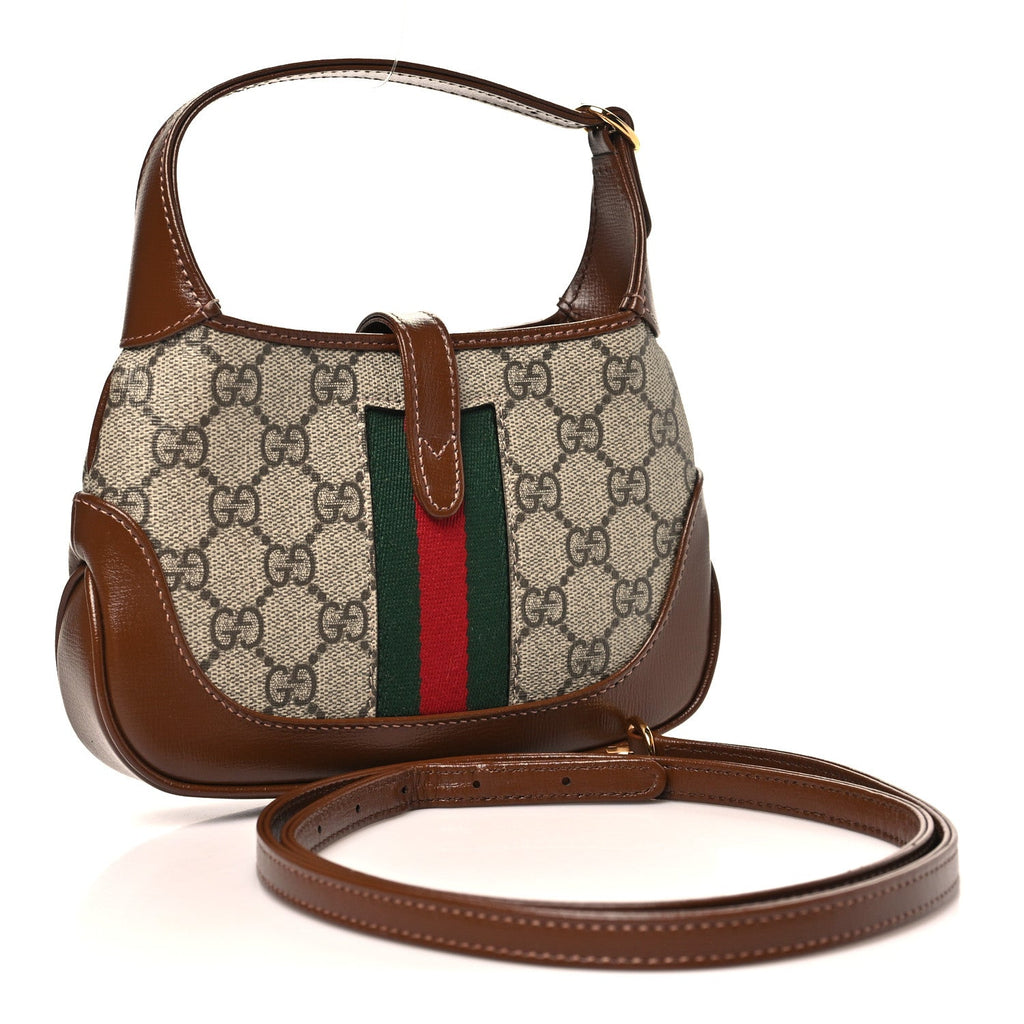 GG Supreme Monogram Azalea Calfskin Web Mini Jackie 1961 Hobo Beige Ebony Brown Sugar £¨ Direct shipment via from wholesalehk.shop
