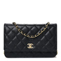 Caviar Quilted CC Turnlock Wallet On Chain WOC Black wholesalehk.shop